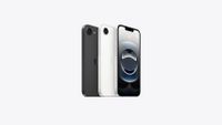 iPhone 16e in black and white on a white background